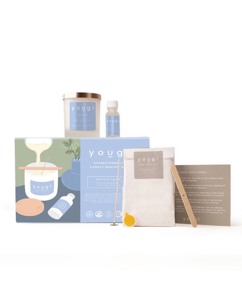 Moonlight Bloom candle-making kit — contents