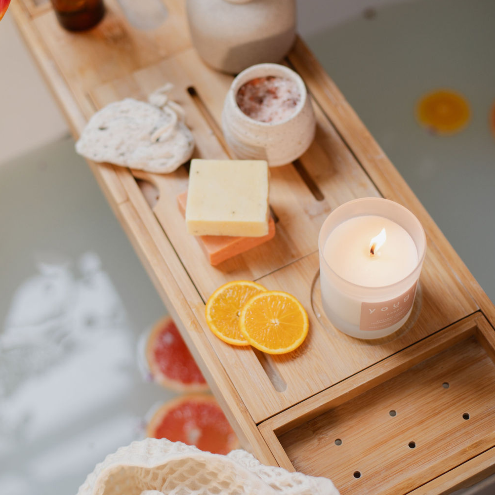 A calm scene with natural scent for stress relief.