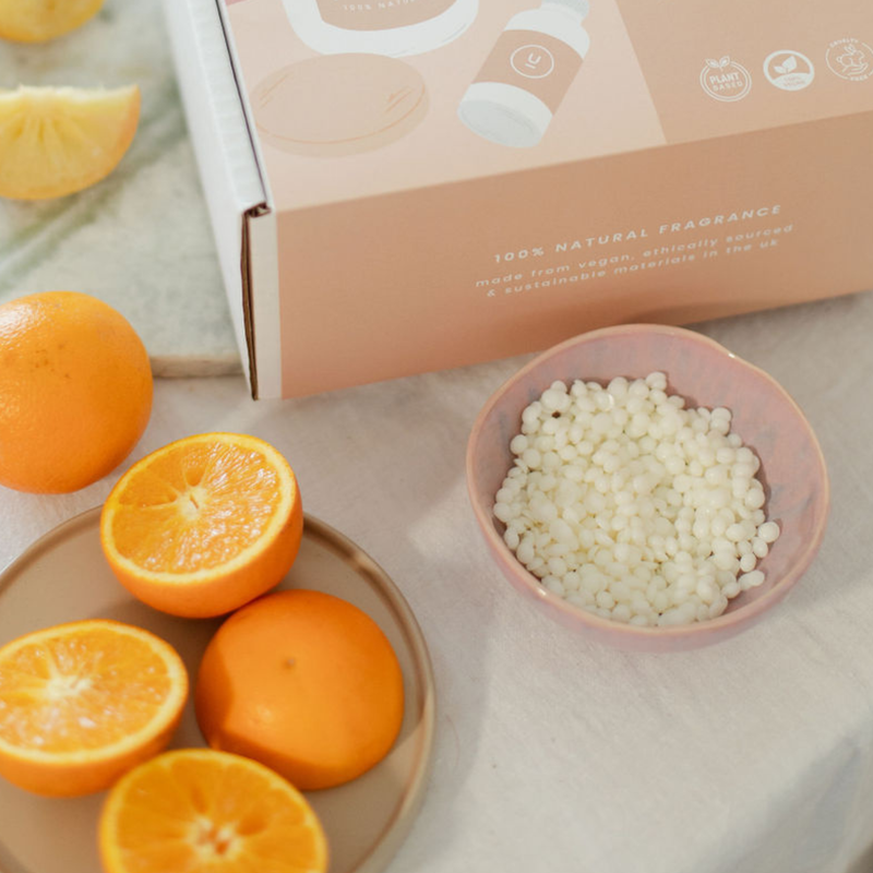 Botanicals beside a natural fragrance, no synthetics.