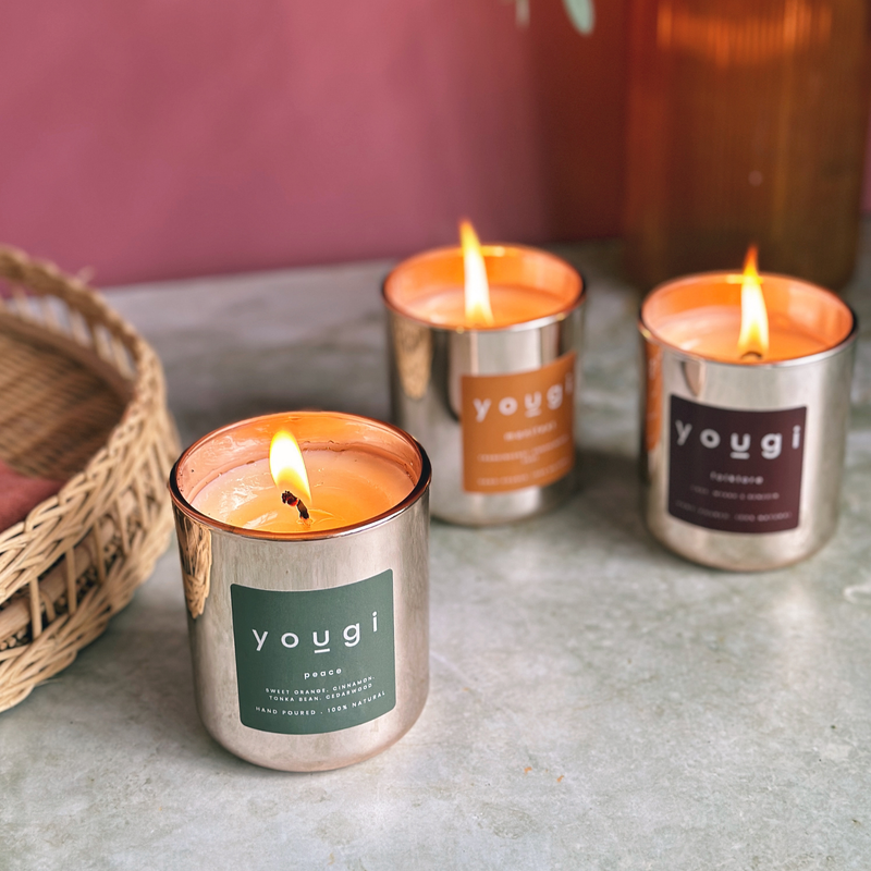 A festive home scented naturally with candles.