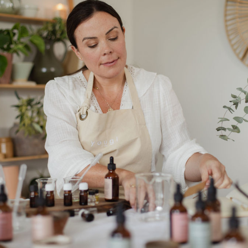 An array of essential oils for aromatherapy beginners.