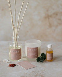 New Romantic candle in frosted white glass, Yougi
