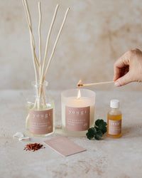 New Romantic candle in frosted white glass, Yougi