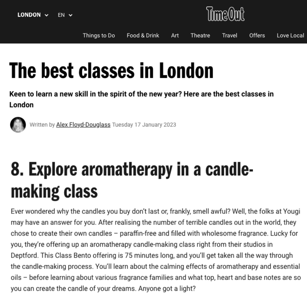 Aromatherapy Candle Making Workshop, SHOREDITCH LONDON - £49